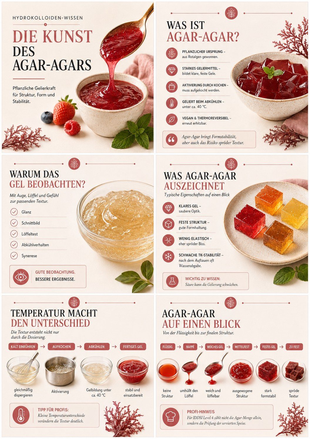 Wissensposter Agar-Agar: Eigenschaften, Verarbeitung und Dosierung
