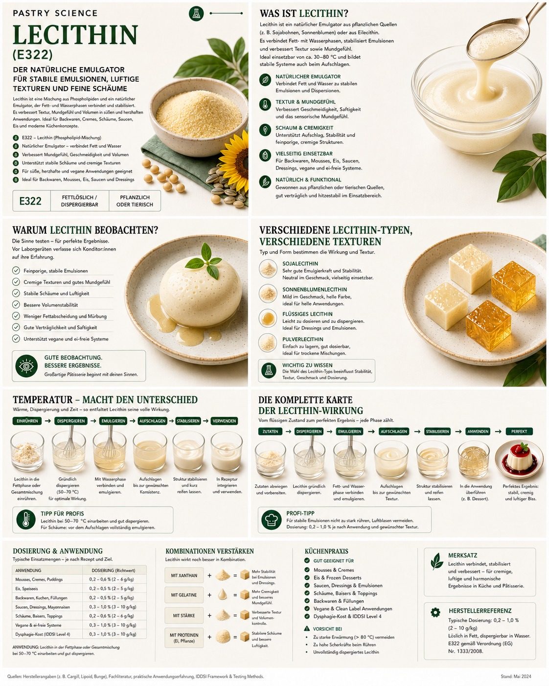 Wissensposter Lecithin: Eigenschaften, Verarbeitung und Dosierung